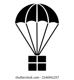 Parachute vector icon. Vector illustration isolated on white background