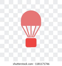 Parachute vector icon isolated on transparent background, Parachute logo concept