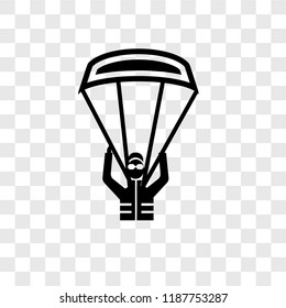 Parachute vector icon isolated on transparent background, Parachute transparency logo concept