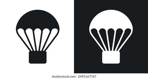 Parachute vector icon set in solid style.