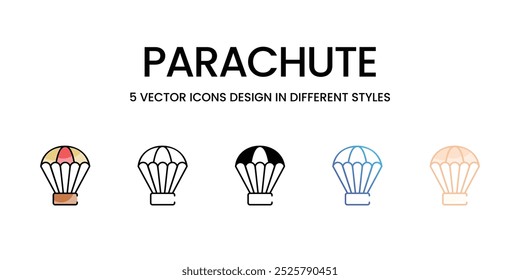 Parachute vector icons set stock illustration