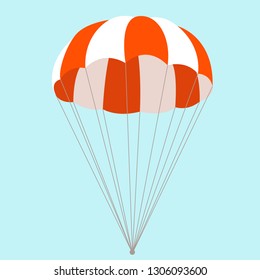 parachute, vector illustration ,flat style,  front view