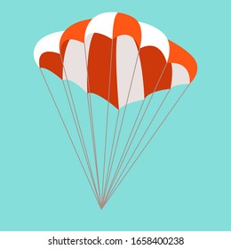 parachute, vector illustration, flat style, front side