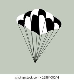 parachute, vector illustration, flat style, front side