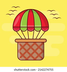 parachute Vector illustration on a transparent background.Premium quality symmbols. vector line flat  icon for concept and graphic design.