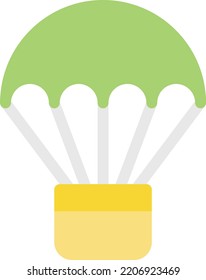 parachute Vector illustration on a transparent background. Premium quality symmbols. Line Color vector icons for concept and graphic design.
