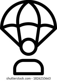 parachute vector thin line icon 
