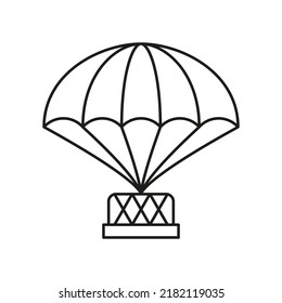 Parachute , weapon concept line icon. Simple element illustration. Parachute , weapon concept outline symbol design from war set. Can be used for web and mobile on white background