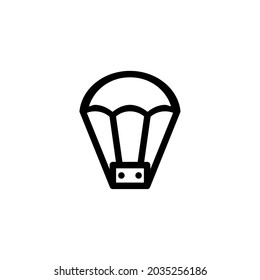 Símbolo del logotipo del vector de armas de paracaídas para diseño gráfico y web