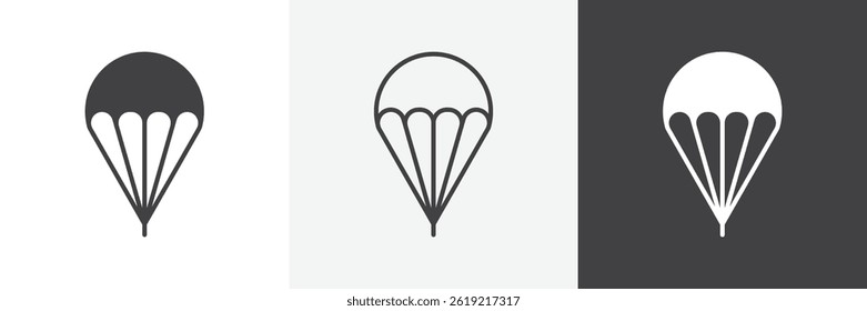 Parachute web vector icons set