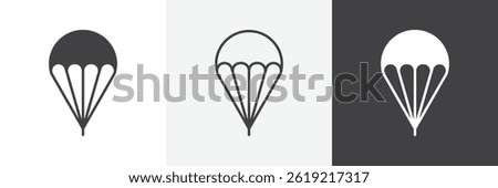Parachute web vector icons set