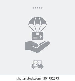 Parachuted delivery - Minimal vector icon