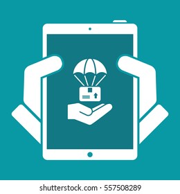 Parachuted delivery - Minimal vector icon