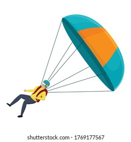 Parachuter fall icon. Cartoon of parachuter fall vector icon for web design isolated on white background