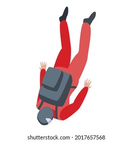 Parachuter fall icon. Isometric of parachuter fall vector icon for web design isolated on white background