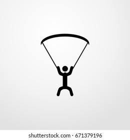 parachuter icon. vector sign symbol on white background