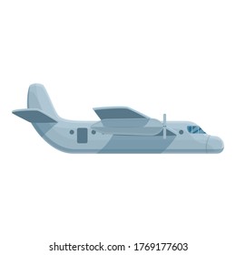 Parachuting airplane icon. Cartoon of parachuting airplane vector icon for web design isolated on white background