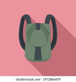 Parachuting backpack icon. Flat illustration of Parachuting backpack vector icon for web design