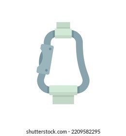 Parachuting carabine icon. Flat illustration of Parachuting carabine vector icon isolated on white background