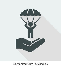 Parachuting concept - Minimal vector icon