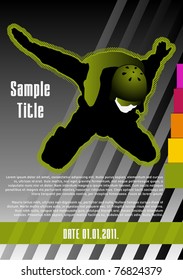 Parachuting concept poster template. Vector illustration.