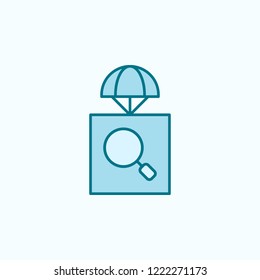 parachuting  field outline icon on light background