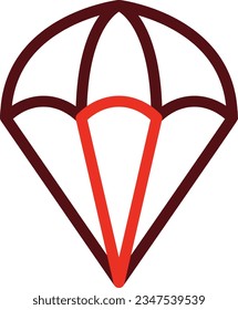 Parachuting Glyph Two Color Icon For Personal And Commercial Use.
