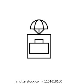 parachuting icon. Element of drones for mobile concept and web apps illustration. Thin line icon for website design and development, app development. Premium icon on white background