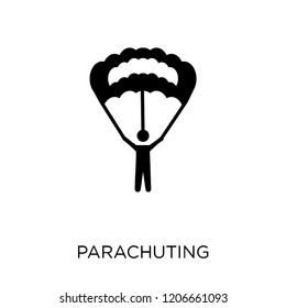Parachuting icon. Parachuting symbol design from Activity and Hobbies collection. Simple element vector illustration on white background.