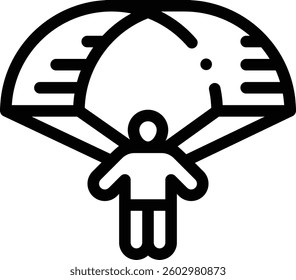 parachuting icon. Thin Linear Style Design Isolated On White Background