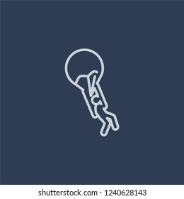 Parachuting icon. Trendy flat vector line Parachuting icon on dark blue background from Activity and Hobbies collection. 