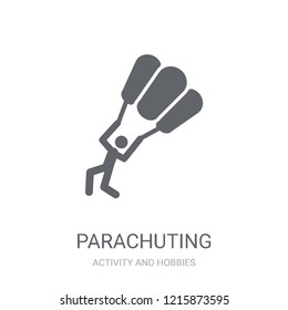 Parachuting icon. Trendy Parachuting logo concept on white background from Activity and Hobbies collection. Suitable for use on web apps, mobile apps and print media.