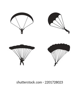 parachuting or paragliding icon, vector illustration symbol design.