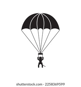 parachuting or paragliding icon, vector illustration symbol design.