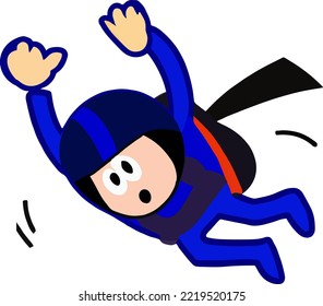 Caricatura de ilustración del vector de ilustración de persona de paracaidismo
