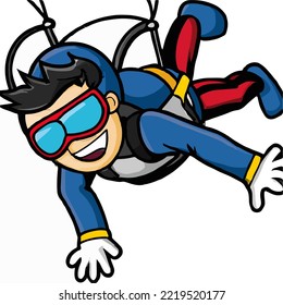 Parachuting Person Illustration Vector Illustration Cartoon
