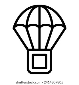 Parachuting Vector Line Icon Design