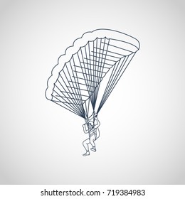 Parachuting vector logo icon illustration