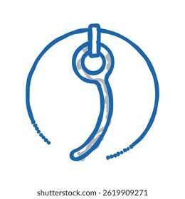 parachutist cord equipment doodle icon sketch vector. parachutist cord equipment sign. isolated symbol illustration
