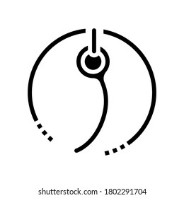 parachutist cord equipment glyph icon vector. parachutist cord equipment sign. isolated contour symbol black illustration