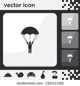 Parachutist flat set of buttons vector icon.