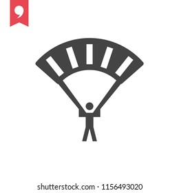 Parachutist flat vector icon isolated on white background.