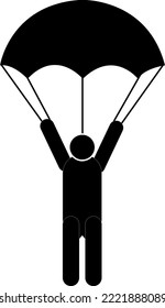 Icono de vector plano paracaidista aislado en fondo blanco..eps
