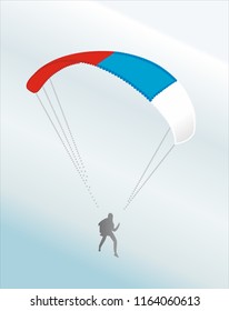 The parachutist flies