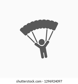 parachutist icon, parachute vector