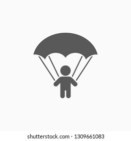 parachutist icon, parachute vector