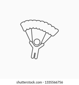 parachutist icon, parachute vector