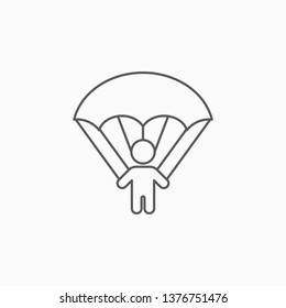 parachutist icon, parachute vector