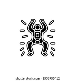Parachutist icon. Simple glyph, flat vector of adventure icons for ui and ux, website or mobile application