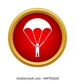 Parachutist icon in simple style on a white background